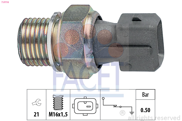 Senzor presiune ulei PEUGEOT RIFTER 1.6 HDi 75 / BlueHDi 75 diesel 75 cai FACET 7.0116