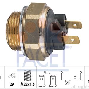 Comutator temperatura ventilator radiator PEUGEOT 405 I (15B) 1.9 Injection benzina 105 cai FACET 7.5111
