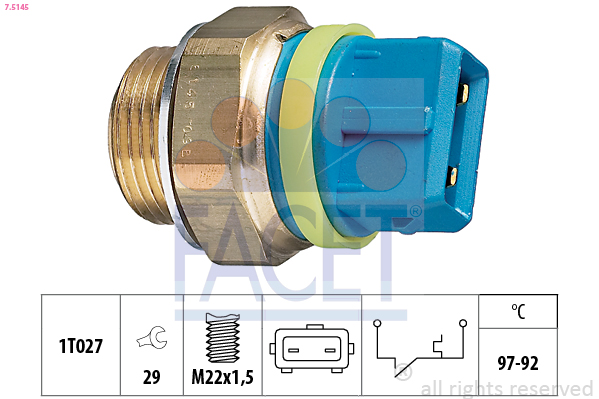 Comutator temperatura ventilator radiator PEUGEOT EXPERT caroserie (222) 1.8 benzina 101 cai FACET 7.5145