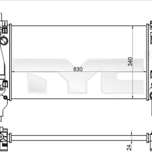 Radiator racire motor PEUGEOT BIPPER (AA_) 1.3 HDi 75 diesel 75 cai TYC 709-0021-R