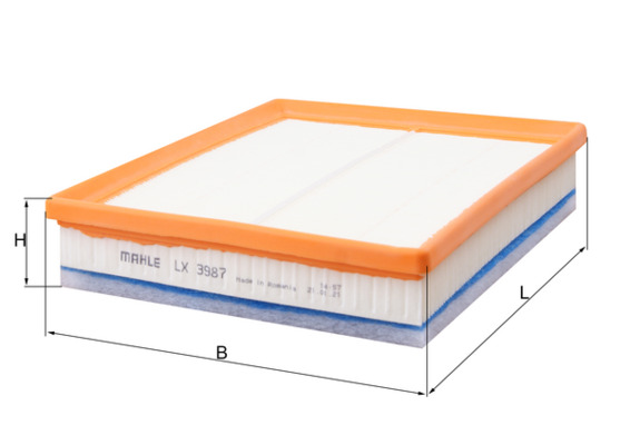 Filtru aer PEUGEOT RIFTER 1.6 HDi 75 / BlueHDi 75 diesel 75 cai MAHLE ORIGINAL LX 3987