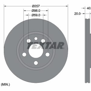 Disc frana PEUGEOT EXPERT caroserie (222) 1.9 D diesel 70 cai TEXTAR 92088003
