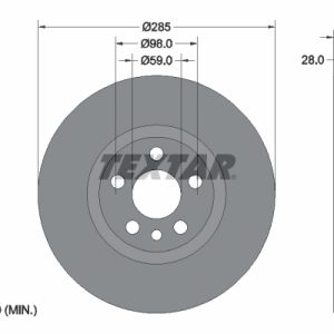 Disc frana PEUGEOT EXPERT caroserie (222) 1.6 benzina 79 cai TEXTAR 92115003
