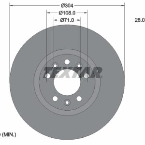 Disc frana PEUGEOT EXPERT caroserie (V_) E-EXPERT HYDROGEN hidrogen 136 cai TEXTAR 92287203