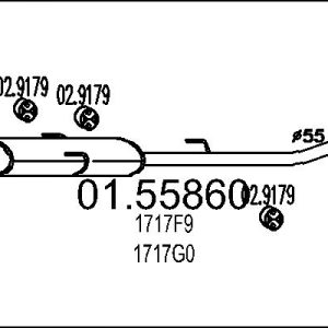Toba esapamet intermediara PEUGEOT EXPERT platou / sasiu (223) 1.9 D diesel 69 cai MTS 01.55860