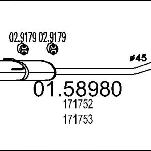 Toba esapamet intermediara PEUGEOT EXPERT platou / sasiu (223) 1.9 D diesel 69 cai MTS 01.58980