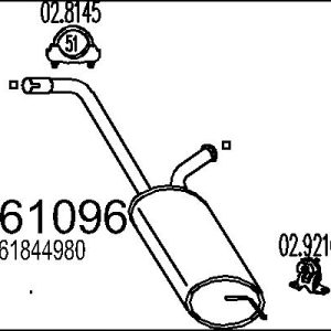 Toba esapament finala PEUGEOT EXPERT caroserie (VF3A_, VF3U_, VF3X_) 1.6 HDi 90 16V diesel 90 cai MTS 01.61096