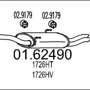 Toba esapament finala PEUGEOT EXPERT (224_) 2.0 HDI 16V diesel 109 cai MTS 01.62490