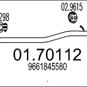 Racord evacuare PEUGEOT EXPERT caroserie (VF3A_, VF3U_, VF3X_) 1.6 HDi 90 8V diesel 90 cai MTS 01.70112