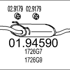 Toba esapament finala PEUGEOT EXPERT platou / sasiu (223) 1.6 benzina 79 cai MTS 01.94590
