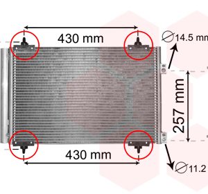 Condensator climatizare PEUGEOT RCZ 2.0 HDi diesel 163 cai VAN WEZEL 09005283