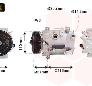 Compresor climatizare PEUGEOT EXPERT bus (V_) 1.6 BlueHDi 115 diesel 115 cai VAN WEZEL 0901K725