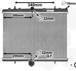 Radiator racire motor PEUGEOT EXPERT TEPEE (VF3X_) 1.6 HDi 90 16V diesel 90 cai VAN WEZEL 40002314