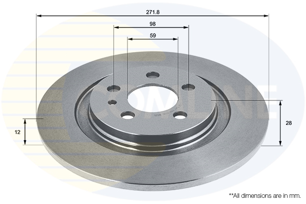 Disc frana PEUGEOT EXPERT caroserie (222) 1.9 D diesel 70 cai COMLINE ADC1547