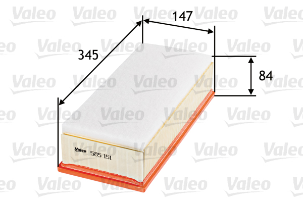 Filtru aer PEUGEOT EXPERT caroserie (VF3A_, VF3U_, VF3X_) 2.0 HDi 120 diesel 120 cai VALEO 585151
