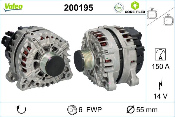 Alternator PEUGEOT EXPERT platou / sasiu 1.6 HDi 90 8V diesel 90 cai VALEO 200195
