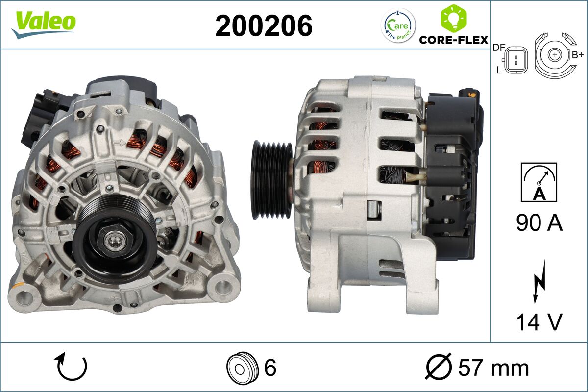 Alternator PEUGEOT EXPERT caroserie (222) 1.9 D 70 diesel 69 cai VALEO 200206