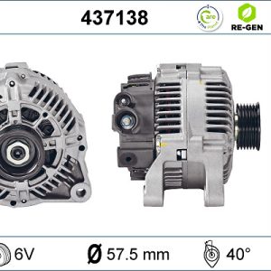 Alternator PEUGEOT EXPERT caroserie (222) 1.9 D 70 diesel 69 cai VALEO 437138