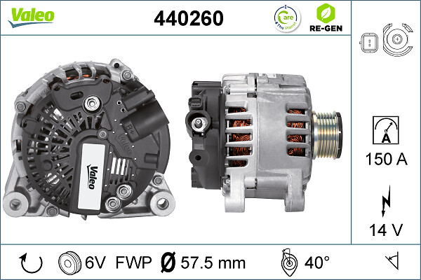 Alternator PEUGEOT EXPERT caroserie (VF3A_, VF3U_, VF3X_) 2.0 HDi 140 diesel 136 cai VALEO 440260