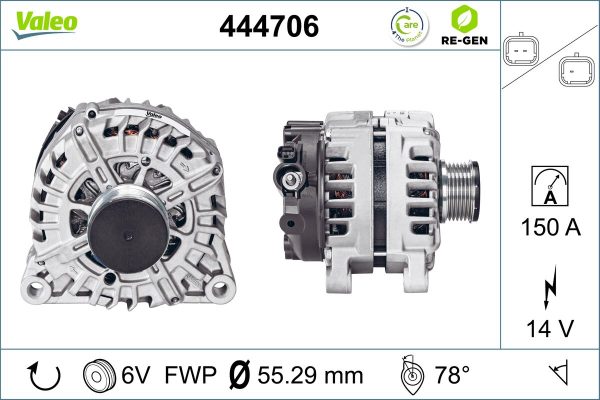 Alternator PEUGEOT EXPERT platou / sasiu 2.0 HDi 130 diesel 128 cai VALEO 444706