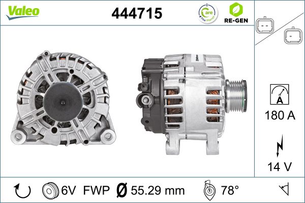 Alternator PEUGEOT EXPERT TEPEE (VF3X_) 2.0 HDi 130 diesel 128 cai VALEO 444715