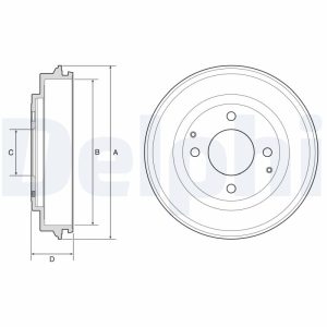 Tambur frana PEUGEOT ION Electric electric 48 cai DELPHI BF632