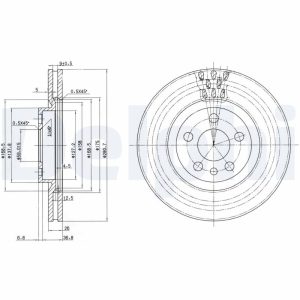 Disc frana PEUGEOT EXPERT caroserie (222) 1.6 benzina 79 cai DELPHI BG2844