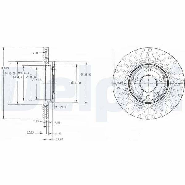 Disc frana PEUGEOT EXPERT platou / sasiu (223) 1.9 D diesel 69 cai DELPHI BG3222