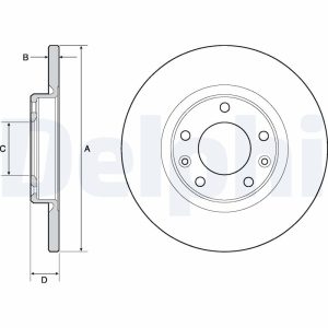 Disc frana PEUGEOT RIFTER 1.6 HDi 92 diesel 92 cai DELPHI BG4661C