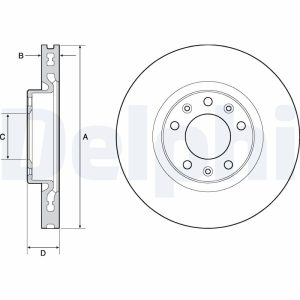 Disc frana PEUGEOT RIFTER 1.6 HDi 92 diesel 92 cai DELPHI BG4669C