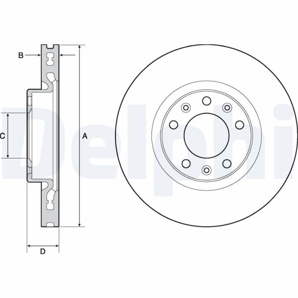 Disc frana PEUGEOT RIFTER 1.6 HDi 92 diesel 92 cai DELPHI BG4669C
