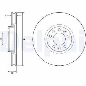 Disc frana PEUGEOT RIFTER 1.6 HDi 92 diesel 92 cai DELPHI BG4696C