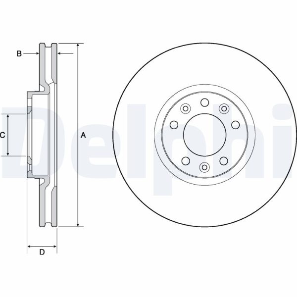 Disc frana PEUGEOT RIFTER 1.6 HDi 92 diesel 92 cai DELPHI BG4696C