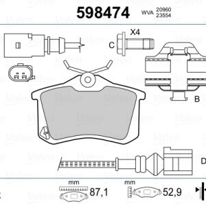 Placute frana PEUGEOT RCZ 1.6 16V benzina 156 cai VALEO 598474