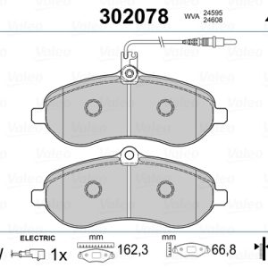 Placute frana PEUGEOT EXPERT caroserie (VF3A_, VF3U_, VF3X_) 1.6 HDi 90 16V diesel 90 cai VALEO 302078