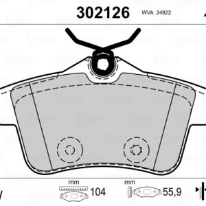 Placute frana PEUGEOT RCZ 1.6 16V benzina 200 cai VALEO 302126
