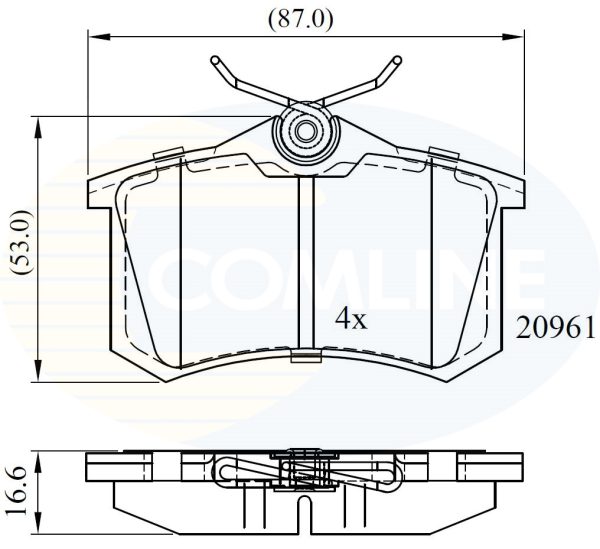 Placute frana PEUGEOT EXPERT caroserie (222) 1.9 D diesel 70 cai COMLINE CBP0797