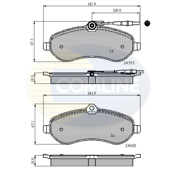 Placute frana PEUGEOT EXPERT TEPEE (VF3X_) 1.6 HDi 90 8V diesel 90 cai COMLINE CBP11621