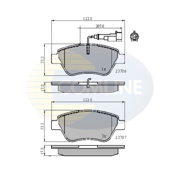 Placute frana PEUGEOT BIPPER TEPEE 1.4 HDi diesel 68 cai COMLINE CBP11702