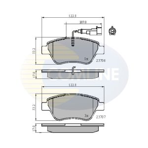 Placute frana PEUGEOT BIPPER TEPEE 1.4 benzina 73 cai COMLINE CBP11702