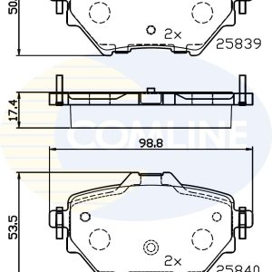 Placute frana PEUGEOT RIFTER 1.5 BlueHDi 100 diesel 102 cai COMLINE CBP32234