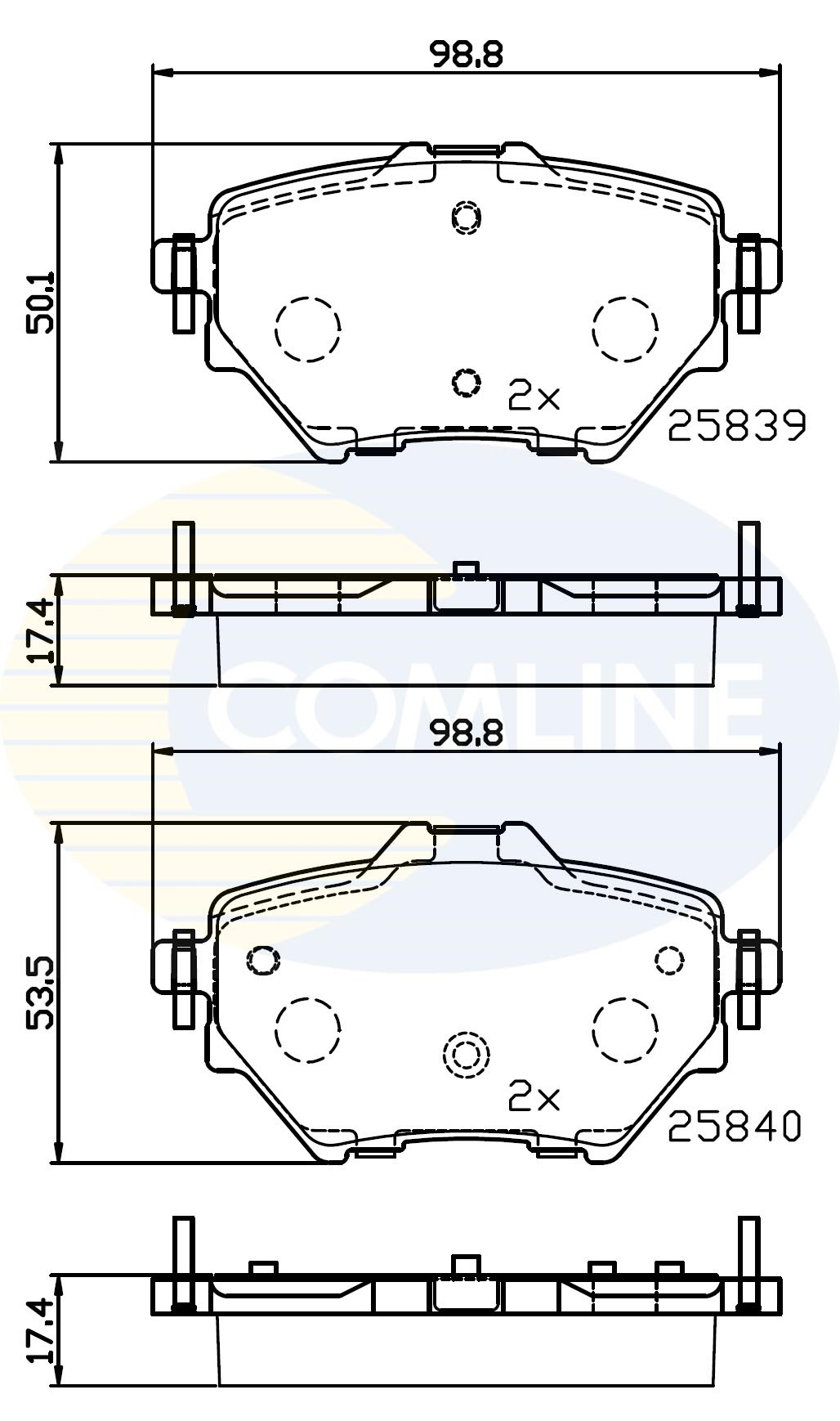 Placute frana PEUGEOT RIFTER 1.5 BlueHDi 75 (ECYHW) diesel 75 cai COMLINE CBP32234