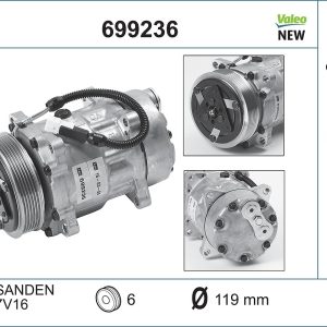 Compresor climatizare PEUGEOT EXPERT platou / sasiu (223) 1.9 D diesel 69 cai VALEO 699236