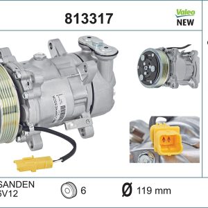 Compresor climatizare PEUGEOT BIPPER (AA_) 1.4 benzina 73 cai VALEO 813317