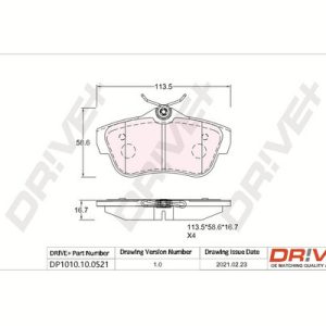 Placute frana PEUGEOT EXPERT caroserie (VF3A_, VF3U_, VF3X_) 2.0 HDi 140 diesel 136 cai DRIVE DP1010.10.0521