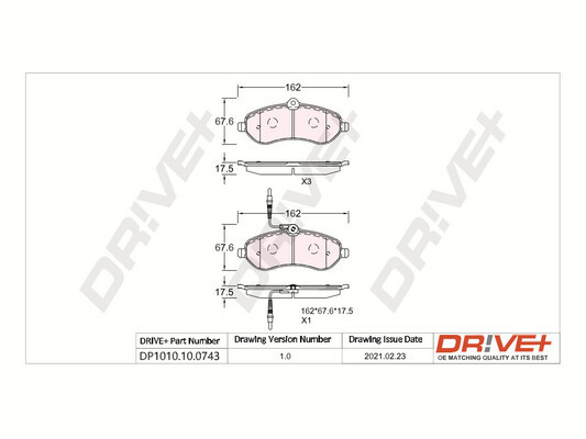 Placute frana PEUGEOT EXPERT TEPEE (VF3X_) 2.0 HDi 130 4x4 diesel 128 cai DRIVE DP1010.10.0743