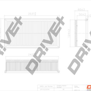Filtru aer PEUGEOT EXPERT platou / sasiu 1.6 HDi 90 8V diesel 90 cai DRIVE DP1110.10.0116
