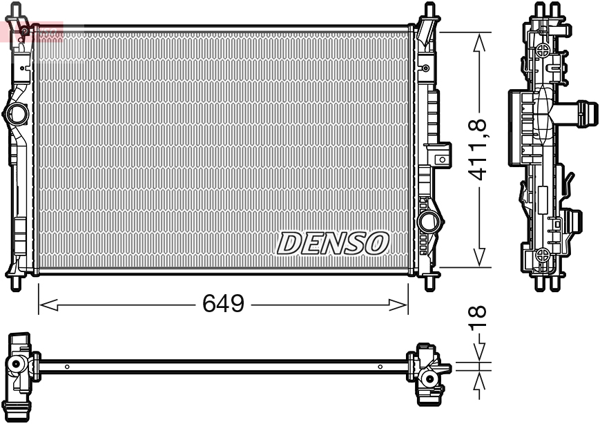 Radiator racire motor PEUGEOT EXPERT caroserie (V_) 2.0 BlueHDi 180 diesel 178 cai DENSO DRM21103
