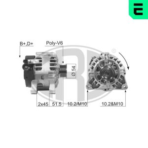 Alternator PEUGEOT EXPERT platou / sasiu 2.0 HDi 120 diesel 120 cai ERA 210016A