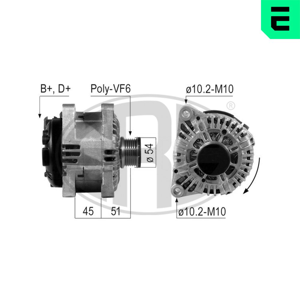 Alternator PEUGEOT EXPERT caroserie (VF3A_, VF3U_, VF3X_) 2.0 HDi 140 diesel 136 cai ERA 210243A
